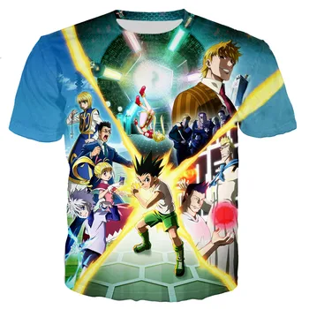 Dropshipping Anime T Marškinėliai Vyrams/moterims 3D HXH Atspausdintas T-shirt Atsitiktinis Harajuku Stilius Streetwear Vasarą Madinga Hunter X Hunter Viršūnės