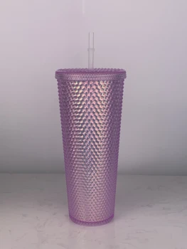 Dukart sluoksnis šiaudų plastiko taurės 710ml mūro taurės šviesus žvaigždėtas dangus puodelio ananasų taurės kaklaraištis, taurė durijai taurė