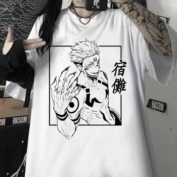 Džiudžiutsu Kaisen Grafinis Marškinėlius Moterims Anime Ullznag Juokingas Animacinių filmų marškinėliai Atsitiktinis Streetwear Negabaritinių T Shirts