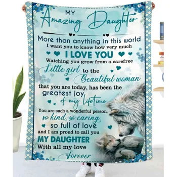 Flanelė Mesti Antklodę, Kad Mano Dukra, Sūnus Išreikšti Meilę Mūsų Dukra Laišką 3D Atspausdintas Antklodė Lova Namų Tekstilės Dovana