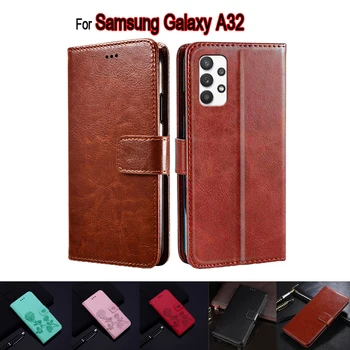 Flip Cover For Samsung Galaxy A32 5G Atveju SM-A326B Telefono Apsauginis Apvalkalas Funda Atveju 