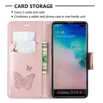 Flip Cover for Samsung Galaxy S10 S9 Plus Piniginės Atveju Oda Galaxy S10E Stovėti Kortelės Turėtojas Juostelės Atveju