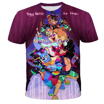 Fnaf 3D T-shirt Naujas Berniukai, Mergaites, Vaikai, Streetwear Anime Viršūnes Berniukų, Mergaičių marškinėliai Drabužių Vasaros Viršūnes Tendencija Mergaičių marškinėliai