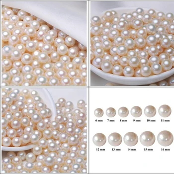 Gamyklos kainomis AAA baltos spalvos apvalių perlų 2,5 mm -10.5 mm 1pcs pusė išgręžtos skylės/ne skylė natūralūs gėlo vandens perarl