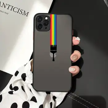 Gėjų, Lesbiečių LGBT pansexual biseksualų Rainbow ART Telefono Atvejais Matinis Skaidrus iPhone 7 8 11 12-os mini pro X XS XR MAX Plus