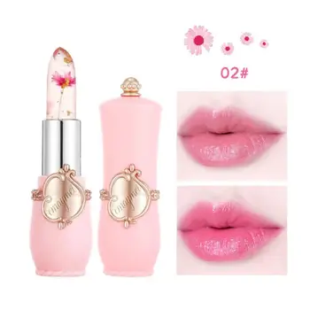 Gėlių Crystal Clear Lūpų Spalvą Ilgalaikis Drėkinamasis Lūpų Blizgesys Non-stick Taurės Lūpų Balzamas Makiažas Kosmetikos TSLM1