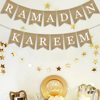 Jaučiausi Eid Mubarakas Reklama Musulmonams Ramadanas Kareem Papuošalai Skalbiniai Kabo Vėliavos su Lynų Islamas Namų Dekoro Šalies Prekių