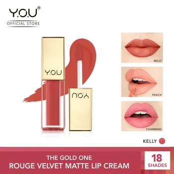 JŪS Gold Vienas Rouge Velvet Matte Lūpų Kremas 4.5 G Quick Dry ir Ilgalaikis Nonstick Taurės Nuogas Lūpų Teigiamas Raudona Lūpų Blizgesys