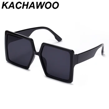 Kachawoo didelis rėmo akiniai nuo saulės moterims, kvadratas juodos rudos leopard 