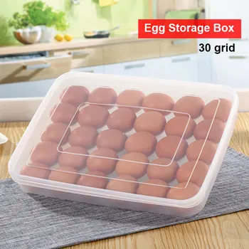 Kiaušinių Organizatorius Plastiko Išlaikyti Šviežumo Patogus Kiaušinių Konteinerių Kiaušinių Laikymo Dėžutė 30 Tinklelis Didelės Talpos Daržovių Organizacija