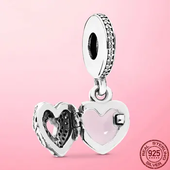 Klasikinis Karšto Pardavimo 925 Sterlingas Sidabro Heart Lock Pendant Pakabukai tinka Originalios Moterų Karoliukų Apyrankės Karoliai Sidabro Papuošalai