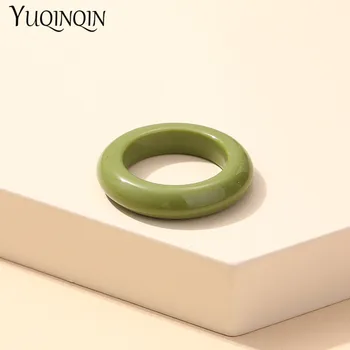 Korėjos Derliaus Spalvotų Dervos Žiedai Mergaitėms Prašmatnus Spalvinga Akrilo Geometrinis Turas Paprasta Žiedai Moterų Mados Žiedai