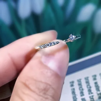Korėjos Paprasta Pusė Apskritimo Diamond Ponios Sužadėtuvių Žiedas, Vestuvių Dovana, Laukinių Šalis Žiedo Aukščio Atidarymo Žiedas