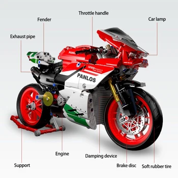 Kūrėjas Ekspertų aukštųjų technologijų Miesto Sporto Greitą Lenktynių Motociklas Motociklas Lokomotyvų Ss Modulinių Plytų Modelio Blokai Žaislai