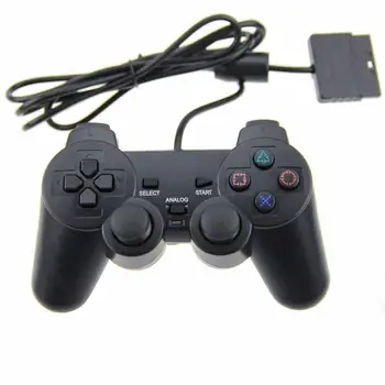 Laidinio Ryšio Gamepad Dvigubos Vibracijos Žaidimų Valdiklis Skirtas Sony PS2 Skaidri Spalva Žaidimų Valdiklį Už Playstation 2