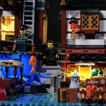 Led Šviesos Suderinamas su Lego 70657 06083 Ninjagoing Miesto Dokai Nustatyti Pastato Blokai, Plytos, apšvietimo, Žaislų (tik LED šviesos)