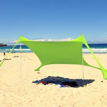 Lengvas Paplūdimio Palapinė Šeimos Paplūdimio skėtį nuo saulės, Vasaros Lauko Garden Beach Markizės, Anti-UV Saulės Pastogė Su Sandbag Vinys
