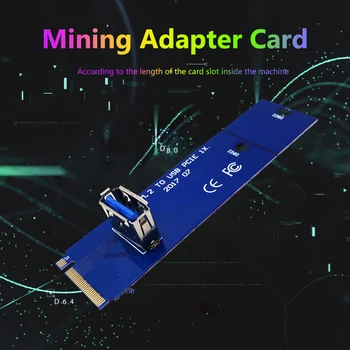 M. 2 USB 3.0 Adapteris NGFF M2 USB 3.0 Moterų Keitiklio Perdavimo Kortelės Kasybos PCIe X16 Riser Card Naujos