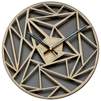 Mados Kūrybos Geometrinis Modelis Sieninis Laikrodis Sieninis Sieninis Art Deco Laikrodis Sieninis Žiūrėti Medinis Sieninis Laikrodis