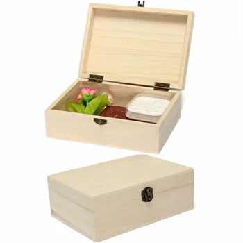 Mediniai Gamtos Saugojimo Dėžutė Su Dangčiu Aukso Užraktas 7 Stiliaus Atvirukas Namų Organizatorius Rankų Darbo Amatų, Juvelyrikos Atveju, Medinės Dėžės Karstas