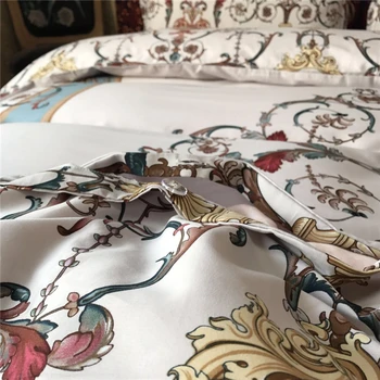 Medvilnės namų royal hotel tekstilės siuvinėjimo ketverių sezono patalynės komplektas aukštos kokybės karalius ir karalienė dydžio 4pcs antklode padengti rinkinys