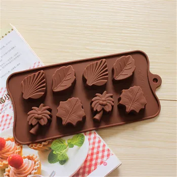 Medžio Lapų Formos, Liejimo Formų Šokolado CocoTree Bakeware Silikono Tortas 3D 