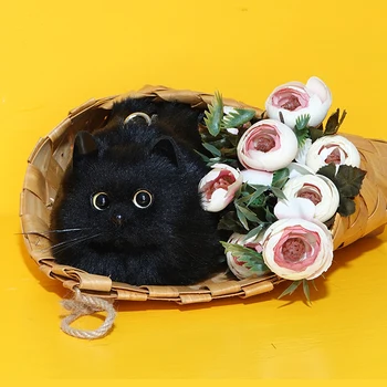 Mini krepšys su universalus grandinės aukštos kokybės cute mados katė maiše kryžius body bag sankabos krepšys