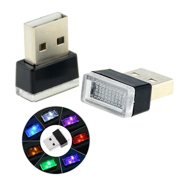 Mini LED Automobilių Šviesos Auto Interjero USB Atmosfera, Šviesos, Plug and Play Dekoro Lempos Avarinio Apšvietimo PC Auto Produktus, Automobilių Priedų