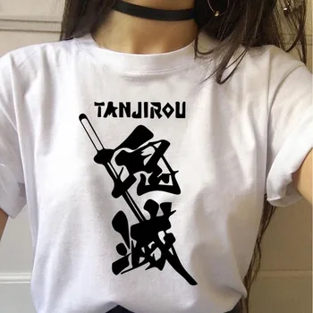 Moterų Grafinis Viršuje Tees Marškinėlius Drabužių Streetwear Femme Juokinga Japonų Anime Kimetsu Nr. Yaiba Demon Slayer Marškinėliai