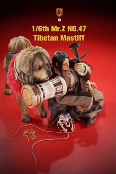 Mr. Z MRZ047 1/6 Imituojant gyvūnų modelio 47 kulkos Tibeto Mastifas gali būti naudojamas su 12 colių lėlių Kolekcionieriams Dekoracija Dovanos