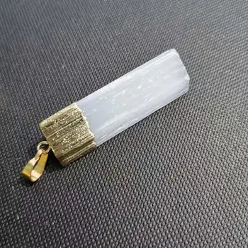 Natural Raw Selenite Crystal Pendant gypsum crystal Blade pendant
