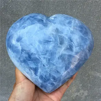 Natuurlijke Blauwe Calciet Kwartskristal Hart Pavyzdys Gydymo
