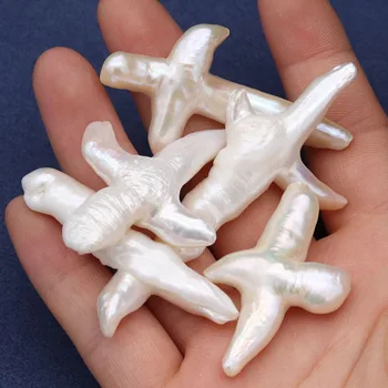 Natūralūs gėlavandenių perlų karoliukus, kryžiaus formos neakytojo perlas laisvas karoliukai 1PC papuošalai priėmimo 