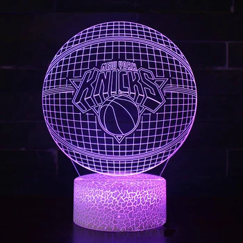 Naujas 3D LED Nakties Šviesos Krepšinio Serija 16 Spalvų Nuotolinio Valdymo Stalo Lempa Žaislą Dovanų Vaikų Namų Puošybai Atmosfera Šviesos
