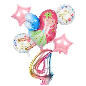 Naujas little fairy merginos balionai 32 colių skaičių globos baby shower laimingas gimtadienio dekoravimas, vestuvių dekoravimas