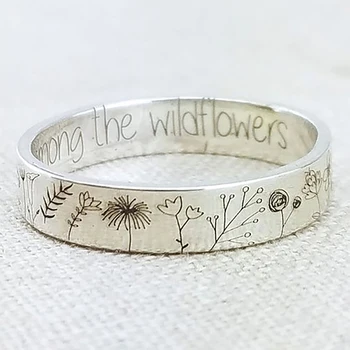 Naujas Retro Paprasta Iškirpti Moterų Žiedas Vyrams Bohemiška Išskirtinį Wildflower Flower Daisy Rankų darbo Žiedas Ponios Dovana