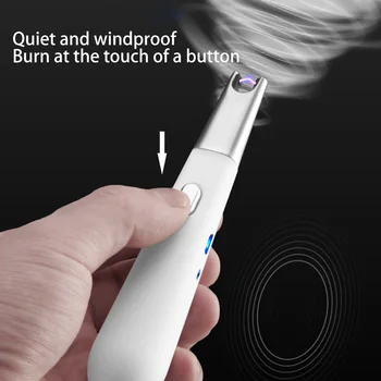 Naujas Įkrauti Uždegimo ginklą Lanko lengvesni GRILIS dujinės viryklės USB įkrovimas Cigarečių degiklio Vėjo flameless Elektroniniai žiebtuvėliai