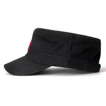 Naujos Karinės Kepurės Vyrams Reguliuojamas Kariūnų Armijos Red Hat 5-Pažymėjo Star Siuvinėjimo Flat Top Cap