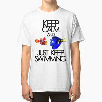 Nusiraminkite Ir Tiesiog Laikyti Plaukimo T - Shirt Nemo Dory Plaukimas Vandens Nusiraminkite