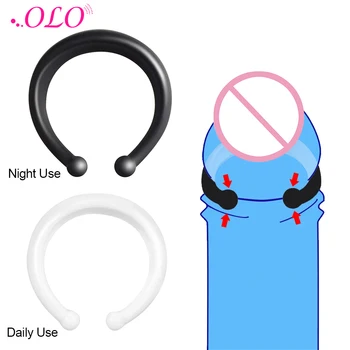 OLO 2VNT/Komplektas Extender Suaugusiųjų Produktų, Silikono Sekso žaisliukai Vyrams Vyrų Gaidys Žiedas Atidėti Ejakuliacija Dienos/Nakties Varpos Žiedas