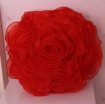 Organza rožių gėlių apvalus pagalvė pagalvėlės, pagalvėlės, pagalvės romantiška nėrinių pagalvė