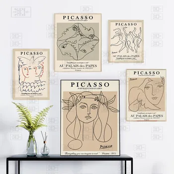 Picasso Matisse Abstraktus Mergina Gėlių Sienos Menas Šiaurės Plakatai ir Spausdina Derliaus Sienos Nuotraukas Kambarį Namų Dekoro