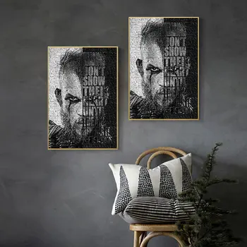 Plakatai ir Spausdina Ragnar Lothbrok Vikingai Motyvacijos Nuotraukas, Namų Projektavimas Inspring Citata Sienos Meno Tapybos Frameless