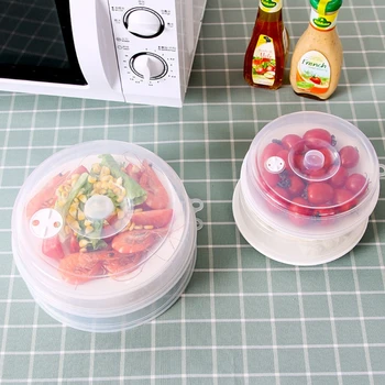 Plastikiniai Mikrobangų Plokštė Padengti Aišku, Garų Ventiliacijos Šļakstēties Dangčio Maisto Patiekalas Virtuvės Įrankiai