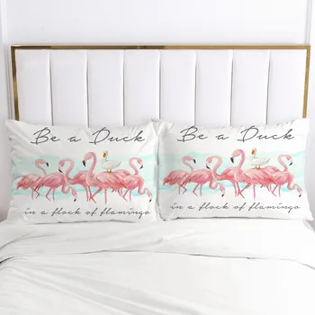 Poliesterio, 2 vnt Užvalkalas Flamingo Stilius, Spausdinta Namų dekoro Pillowcse Pagalvę Padengti Decoraion Patalynę.