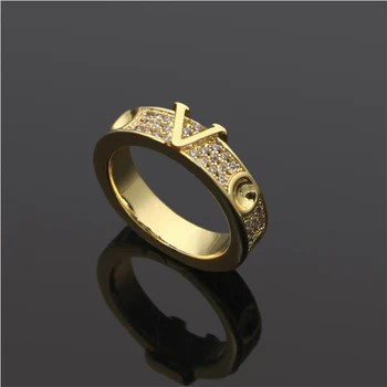 Prekės ženklo pardavimas kristalų žiedai, aukštos kokybės nerūdijančio plieno žiedai, madingi nauji vestuves papuošalai