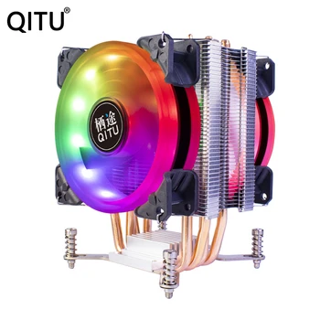 QITU 4 Šilumos Vamzdžiai CPU Aušintuvo 3 Pin 4 Pin PWM 92mm PC tylus Ventiliatorius su Intel LGA 2011 2066 E3 E5 X79 X99 X299 90mm CPU Aušinimo Ventiliatorius