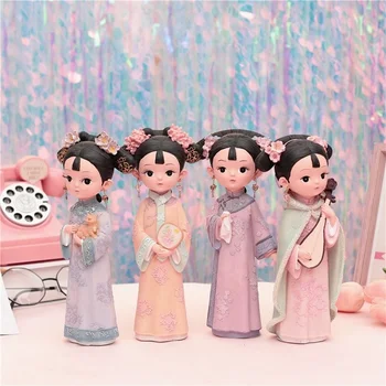 Retro Kinijos Rūmuose Princesė Lėlės Apdailos Gana Pasisekė Mergina Apdailos Lėlės