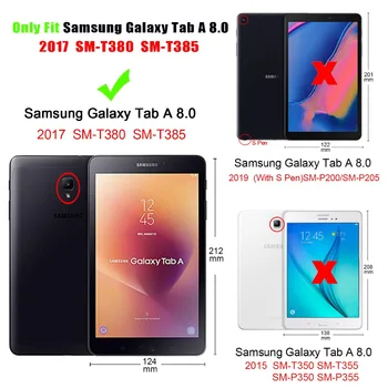 Samsung Galaxy Tab 8.0 T385 T380 2017 tablet case Cover Sunkiųjų 2in1 Hibridas antidetonaciniai Tvirtas, atsparus smūgiams Funda +FilmPen
