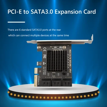 SATA PCIe Adapteris, 4 Ports /6 Port SATA III PCI Express 3.0 X1 Valdiklio Išplėtimo Korta suderinama su PCI-E X4/X8/X16 6Gbps
